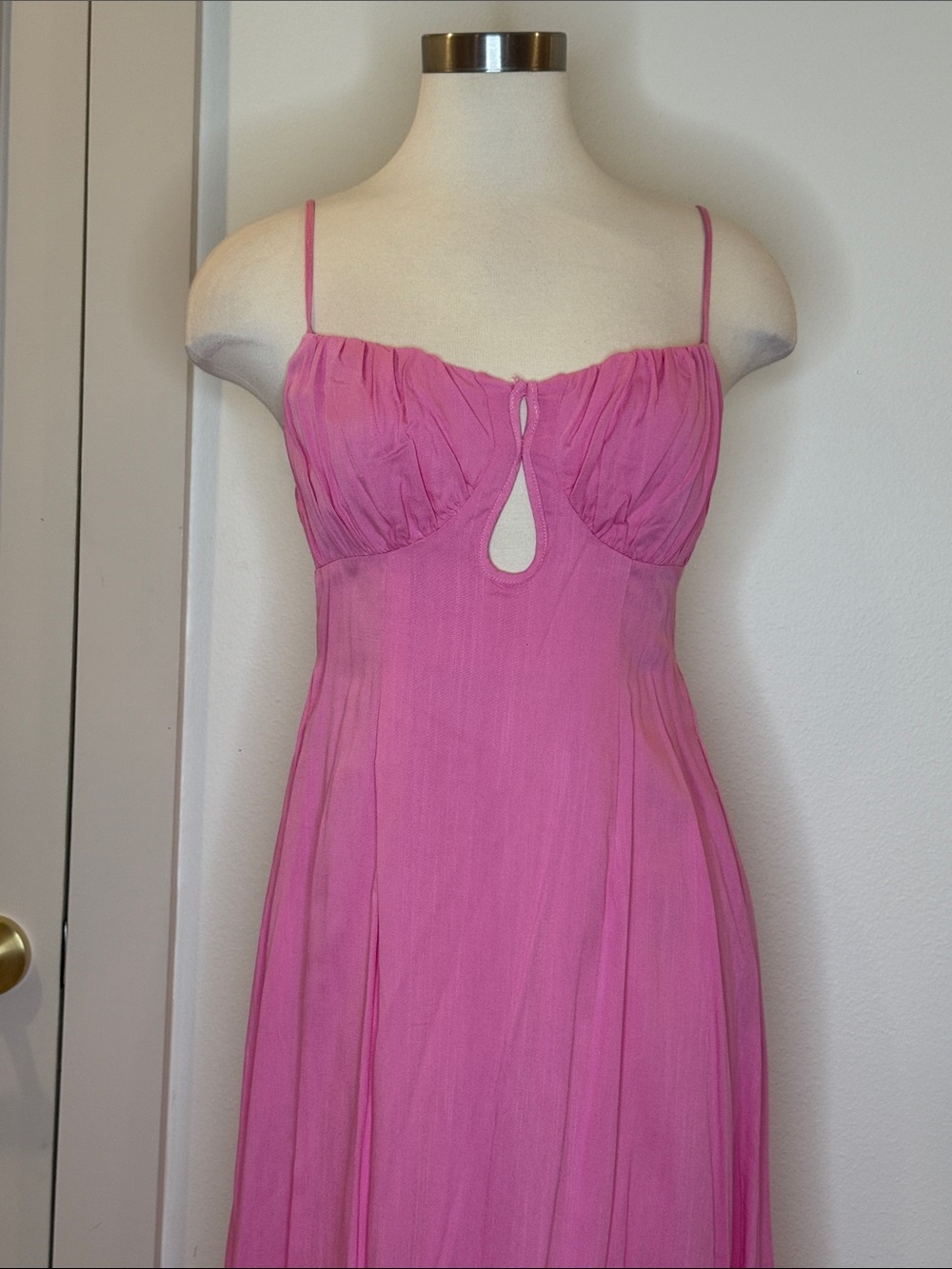 Beginning Boutique Pink Spaghetti Strap Maxi Dress